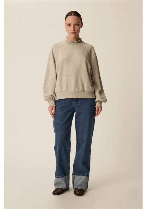 Felpa Des Petits Hauts Yaelle oversize in cotone grigio chiné Des Petits Hauts | Felpe | 1E260255GRIS CHINE